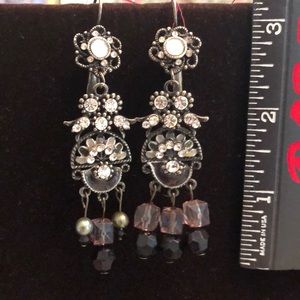 Crystal Earrings Black